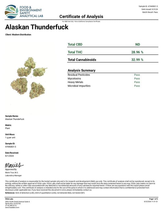 ALASKAN THUNDER F⚡︎⚡︎K WHOLE FLOWER PRE-ROLL 1.5Gx2